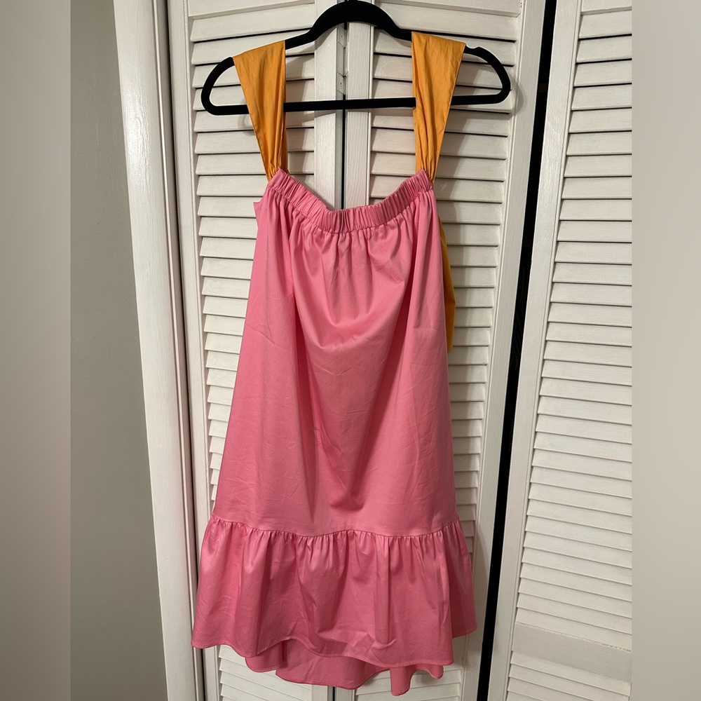 NWT Antonio Melani x Kimberly Whitman Size 2 shift dress pink w orange sleeves